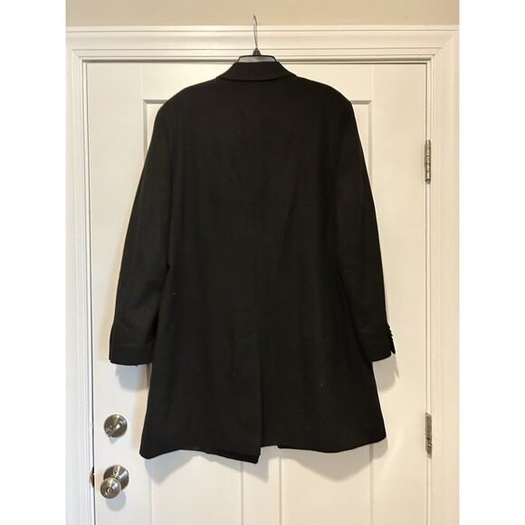 Tommy Hilfiger Coat Mens 44 Regular Black Wool Blend Overcoat 3 Button Lined - Picture 6 of 6